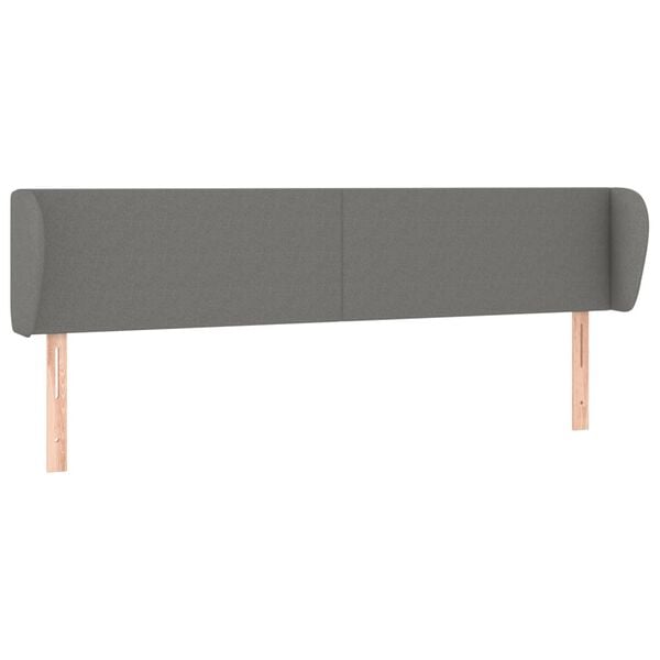 vidaXL T&ecirc;te de lit avec oreilles Gris fonc&eacute; 163x23x78/88 cm Tissu