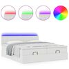 VidaXL Cadre de lit ottoman avec matelas blanc 180x200 cm similicuir