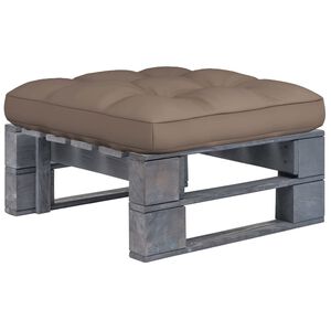 vidaXL Pouf palette de jardin Bois de pin impr&eacute;gn&eacute; de gris