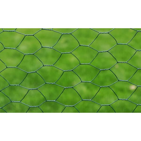 vidaXL Grillage &agrave; poule avec rev&ecirc;tement en PVC 25x0,75 m vert