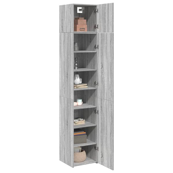 vidaXL Armoire de rangement mince sonoma gris 40x42,5x225 cm
