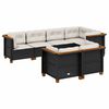 vidaXL Salon de jardin 7 pcs avec coussins noir r&eacute;sine tress&eacute;e