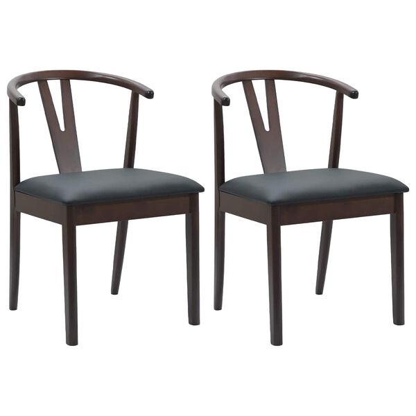 vidaXL Chaise de salle &agrave; manger 2 pcs Marron clair et noir