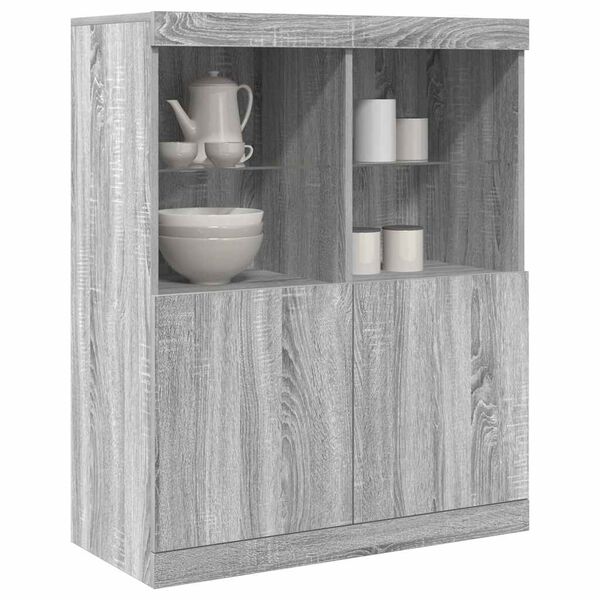 vidaXL Buffet sonoma gris 81x37x100 cm bois d'ing&eacute;nierie