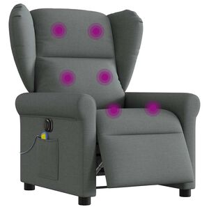 vidaXL Fauteuil inclinable de massage &eacute;lectrique gris fonc&eacute; tissu