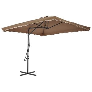 vidaXL Parasol d'ext&eacute;rieur avec poteau en acier 250 x 250 cm Taupe
