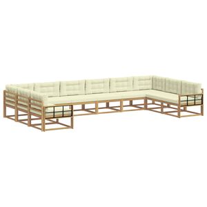 vidaXL Ensemble de canap&eacute;s d'ext&eacute;rieur 10 pcs Blanc et cr&egrave;me