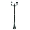 vidaXL Lampadaire de jardin 2 bras 215 cm Vert fonc&eacute;/Noir Aluminium