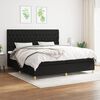vidaXL Sommier &agrave; lattes de lit avec matelas Noir 200x200 cm Tissu