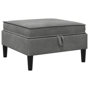 vidaXL Pouf avec Rangement Gris fonc&eacute; Velours