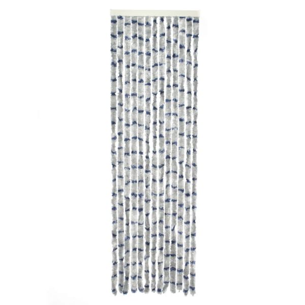 Travellife Rideau de porte Chenille Stripe 185x56 cm Gris et bleu