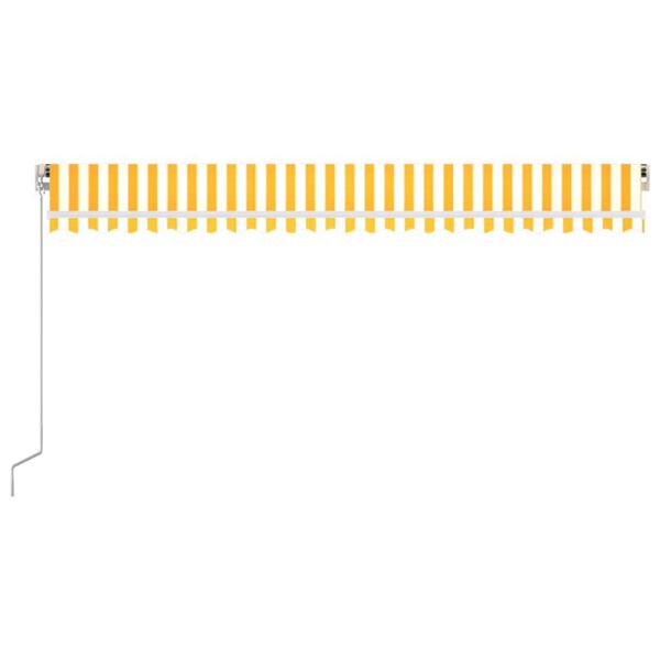 vidaXL Auvent manuel r&eacute;tractable 500x300 cm Jaune et blanc