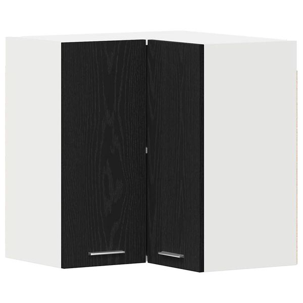 vidaXL Armoire suspendue avec &eacute;tag&egrave;re Lyon Ch&ecirc;ne noir 57 x 57 x 60 cm