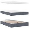 vidaXL Cadre de lit ottoman avec matelas gris fonc&eacute; 140x190 cm velours
