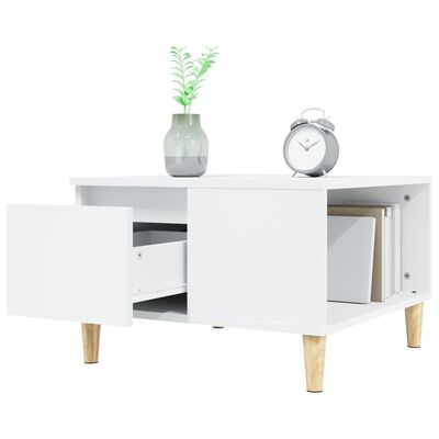 vidaXL Table basse blanc 55x55x36,5 cm bois d'ingénierie
