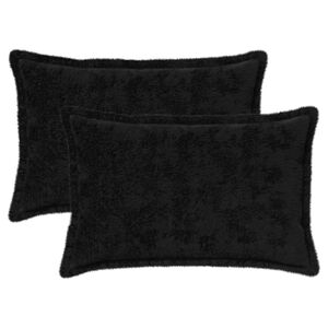 vidaXL Housse de coussin 2 pc HOUTEN Noir 30 x 50 cm