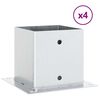 vidaXL Bases de poteau carr&eacute;es 4 pcs argent 141x141 mm acier galvanis&eacute;