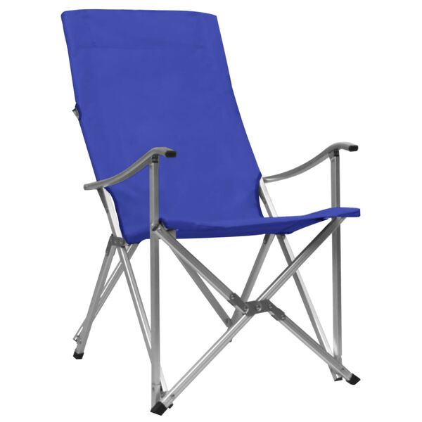 vidaXL Chaises de camping pliables lot de 2 Bleu