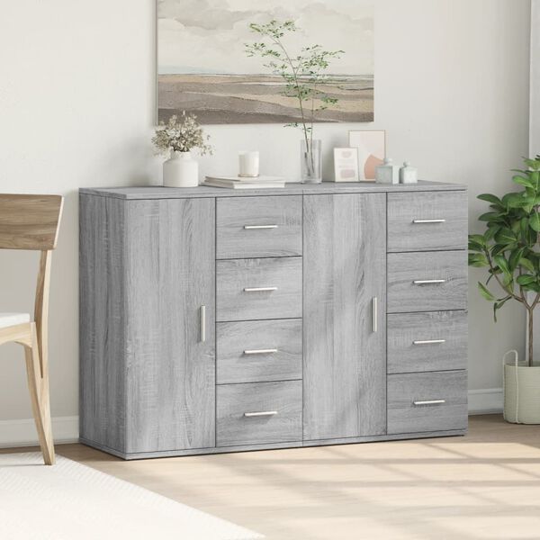 vidaXL Buffets 2 pcs sonoma gris 59x39x80 cm bois d'ing&eacute;nierie