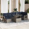 vidaXL Salon de jardin avec coussins 8 pcs gris r&eacute;sine tress&eacute;e acacia