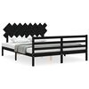 vidaXL Cadre de lit sans matelas noir 160x200 cm bois massif