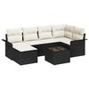 vidaXL Ensemble de canap&eacute; de jardin avec coussin 7 pcs Noir polyrotin
