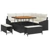 vidaXL Ensemble de canap&eacute; de jardin avec coussin 8 pcs Noir polyrotin