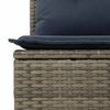 vidaXL Salon de jardin avec coussins 7 pcs gris r&eacute;sine tress&eacute;e