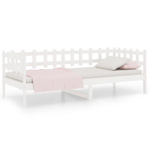 vidaXL Lit de jour sans matelas blanc 90x190 cm bois de pin massif