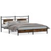 vidaXL Cadre de lit sans matelas ch&ecirc;ne fum&eacute; 183x203 cm bois ing&eacute;nierie