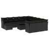 vidaXL Salon de jardin avec coussins 13 pcs noir r&eacute;sine tress&eacute;e