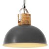 vidaXL Lampe suspendue industrielle Gris Rond 42 cm E27 Manguier