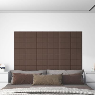 vidaXL Panneaux muraux 12 pcs Taupe 30x15 cm Tissu 0,54 m²