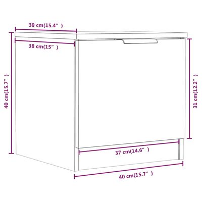 vidaXL Tables de chevet 2 pcs Chêne fumé 40x39x40 cm