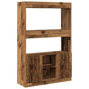 vidaXL Buffet haut vieux bois 92x33x140 cm bois d'ing&eacute;nierie