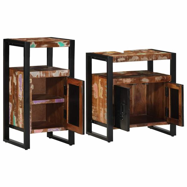 vidaXL Ensemble de mobilier de salle de bain 2 pcs Bois massif recycl&eacute;
