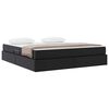 vidaXL Lit avec rangement et matelas avec matelas 2 pcs Noir Cuir