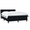 vidaXL Sommier &agrave; lattes de lit avec matelas noir 140x210 cm velours