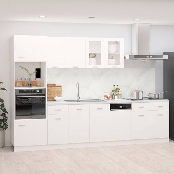 vidaXL Ensemble de 7 meubles de cuisine "Lyon" en bois d'ing&eacute;nierie blanc