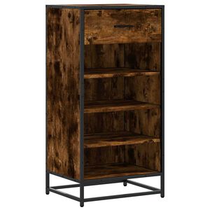 vidaXL &Eacute;tag&egrave;re &agrave; chaussures ch&ecirc;ne fum&eacute; 48x38x97,5 cm bois d'ing&eacute;nierie