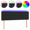 vidaXL T&ecirc;te de lit avec LED noir 144x5x78/88 cm similicuir