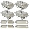 vidaXL Ensemble de chauffe-plats 4 pcs Acier inoxydable