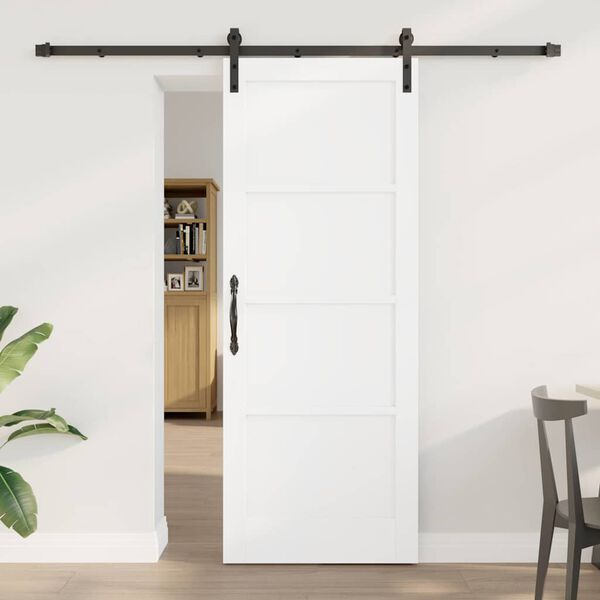 vidaXL Porte coulissante Blanc 78 x 202 cm Pin massif