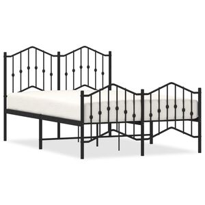 vidaXL Cadre de lit m&eacute;tal sans matelas avec pied de lit noir 120x200cm