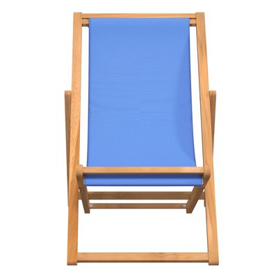 vidaXL Chaise de terrasse Teck 56x105x96 cm Bleu
