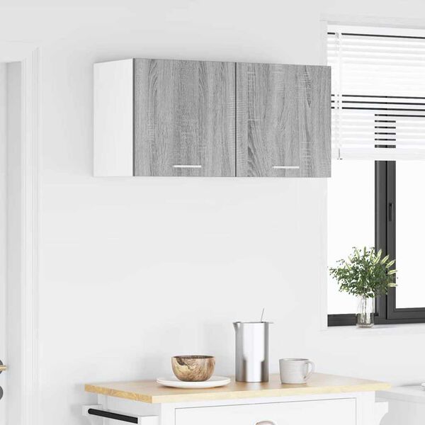 vidaXL Armoire suspendue Gris Sonoma et Blanc 40 x 31 x 40 cm