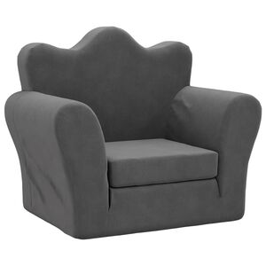 vidaXL Canap&eacute;-lit pour enfants anthracite peluche douce