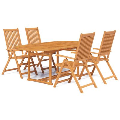 vidaXL Ensemble à manger de jardin 5 pcs Bois d'acacia massif