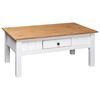 vidaXL Table basse Blanc 100x60x43,5 cm Pin massif Assortiment Panama