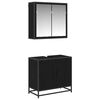 vidaXL Ensemble de mobilier de salle de bain 2 pi&egrave;ces Ch&ecirc;ne noir